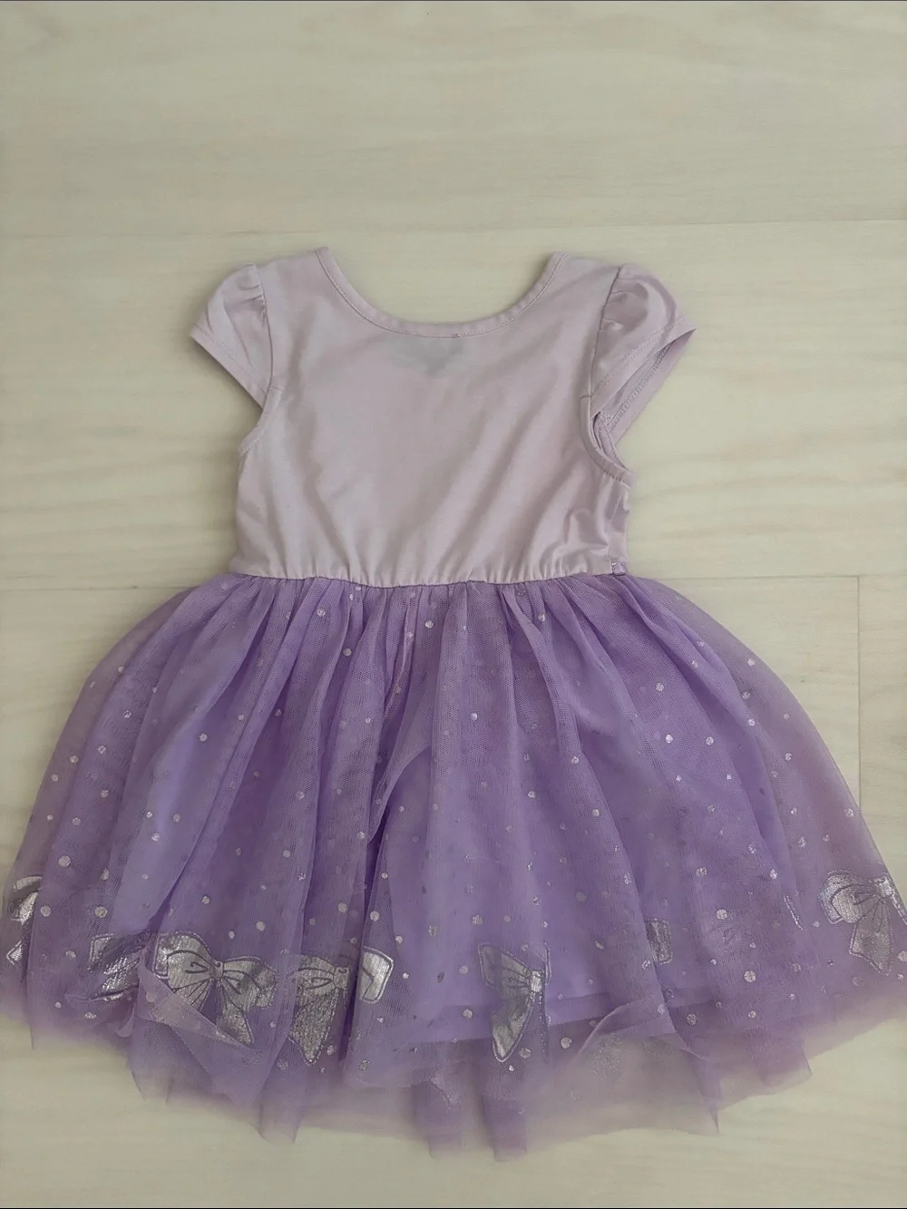 Zunie Lavender Bow Tulle Dress with Sparkle, 3T